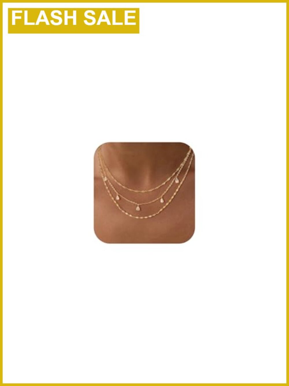 14k Gold Plated Layered Necklace Set CZ Choker Stack Dainty Bridal Jewelry